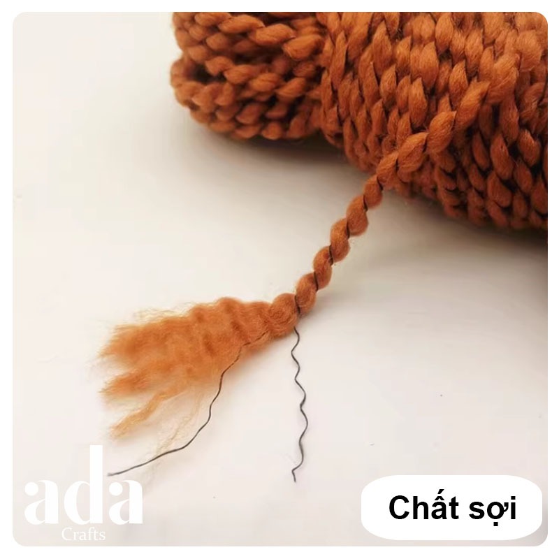 Len Xoăn Làm Tóc Búp Bê Màu Trơn - ada.crafts