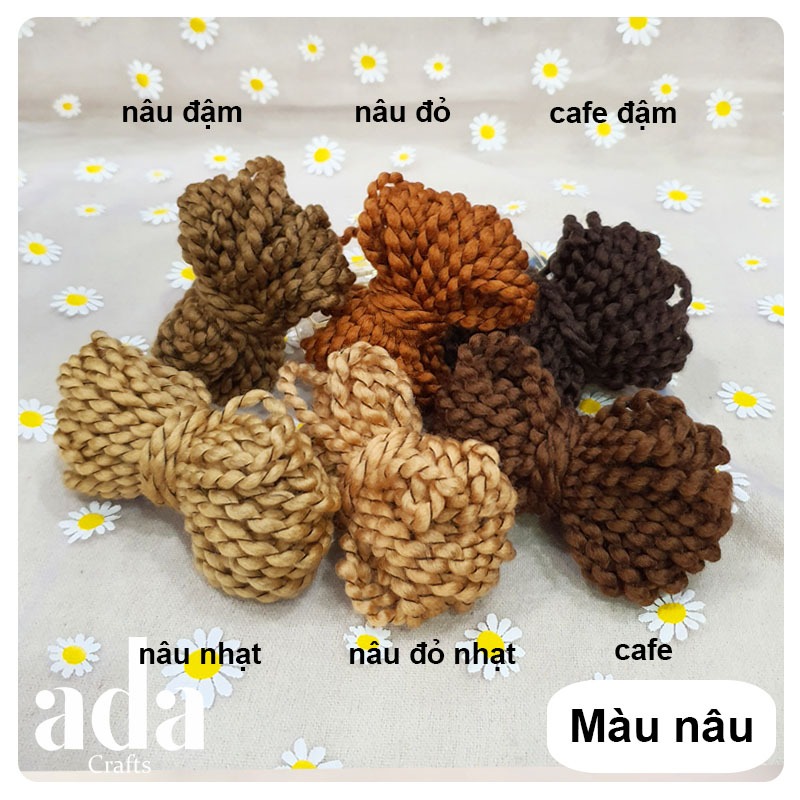 Len Xoăn Làm Tóc Búp Bê Màu Trơn - ada.crafts