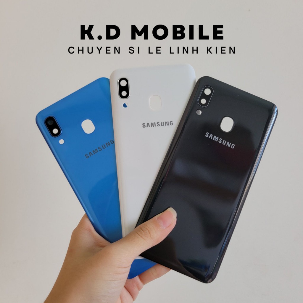 Vỏ nắp lưng Samsung A30 có kính camera và keo dán viền