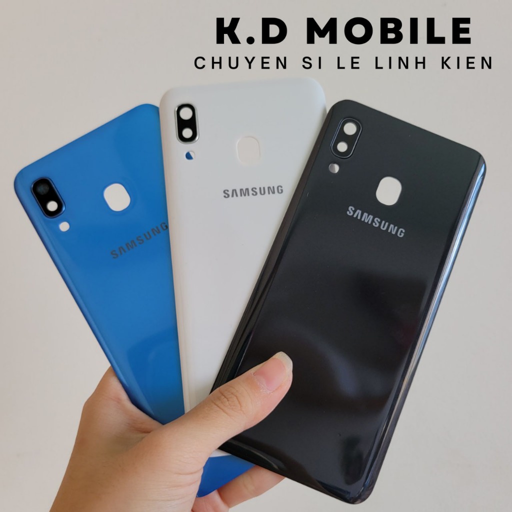 Vỏ nắp lưng Samsung A30 có kính camera và keo dán viền