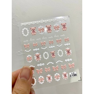 Sticker hoạt hình 5d nổi dán móng