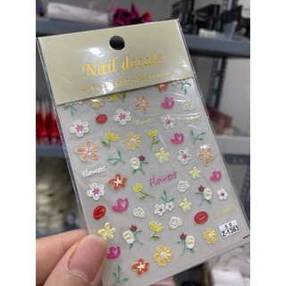 Sticker 5D Hoa Nổi Dán Móng