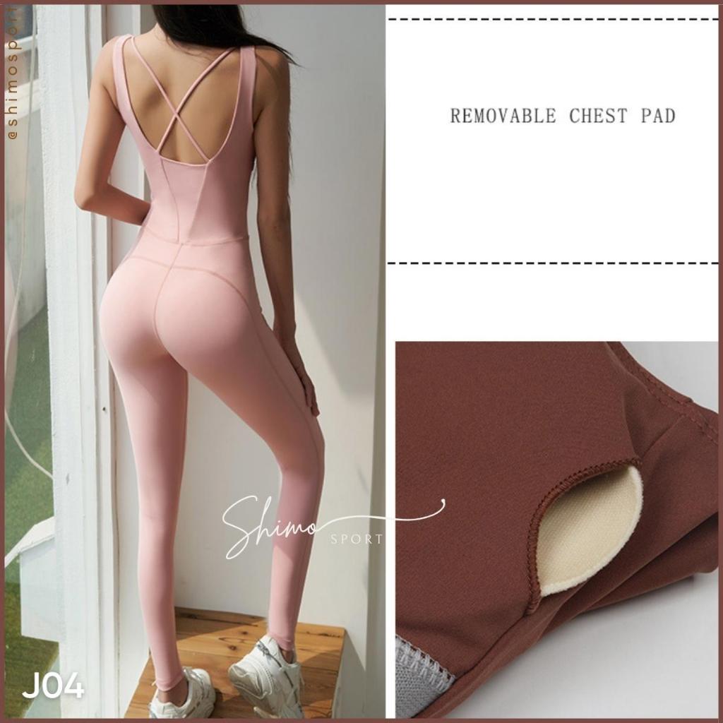 Jumpsuit nữ J04 J05 hàng Quảng Châu cao cấp, hở lưng vải co giãn 4 chiều, chuyên tập Gym Yoga