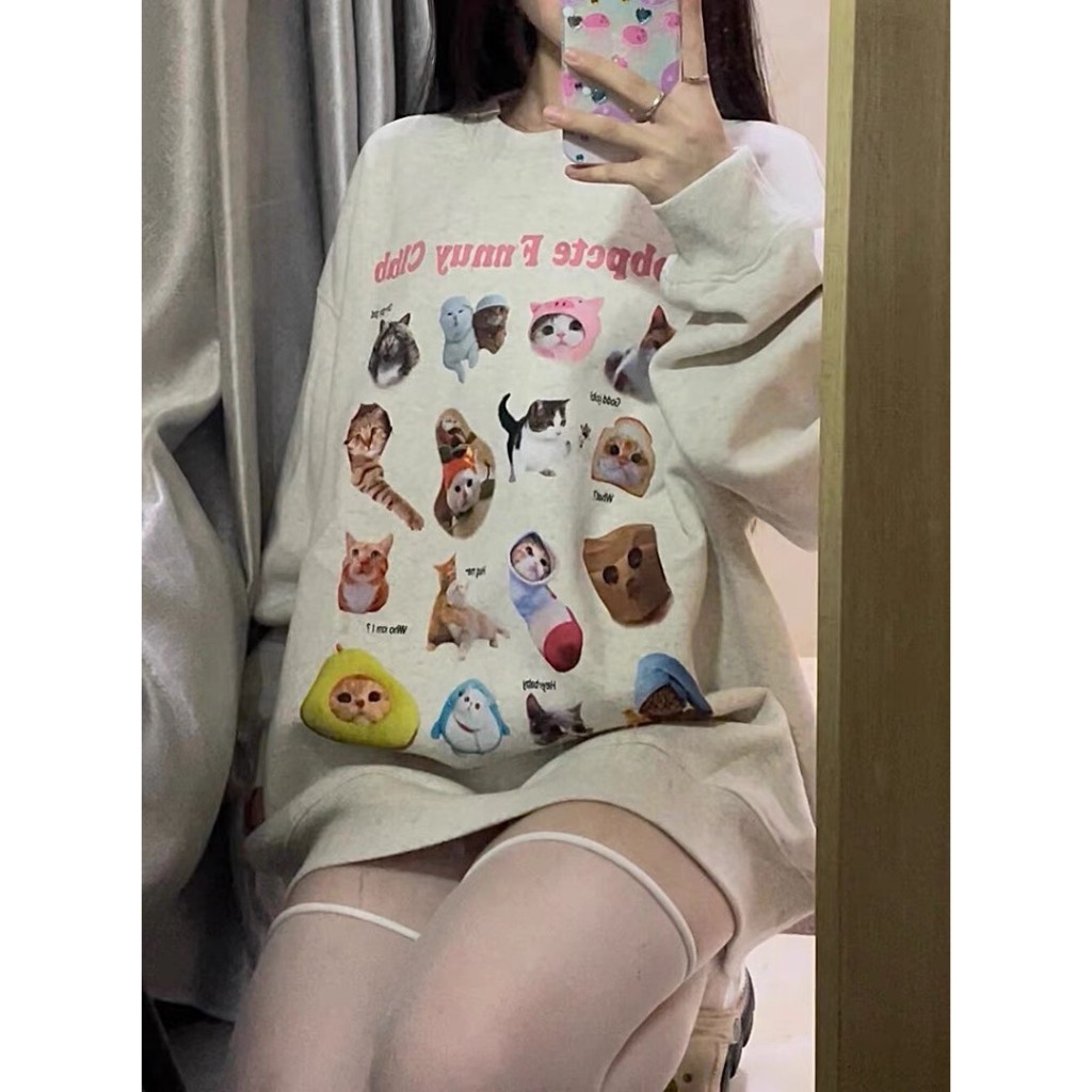 Áo Sweater UNISEX , Áo Nỉ Bông Cổ Tròn Hoạ Tiết Cute HOTTREND 2023 TL20