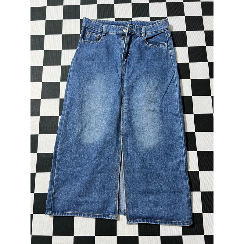 Chân váy jeans dài
