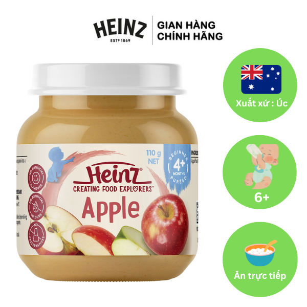 Dinh Dưỡng Đóng Lọ Táo Nghiền HEINZ 110g (Date T08/2024)