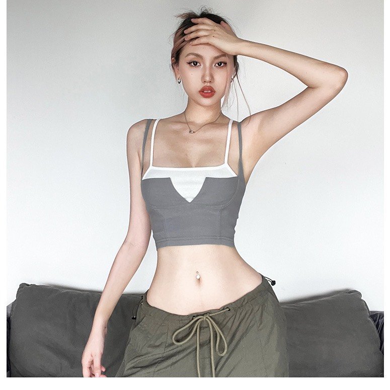 Áo 2 dây kiểu hai lớp  dáng ôm, phong cách đường phố cá tính tôn dáng 874 FIORI STORE