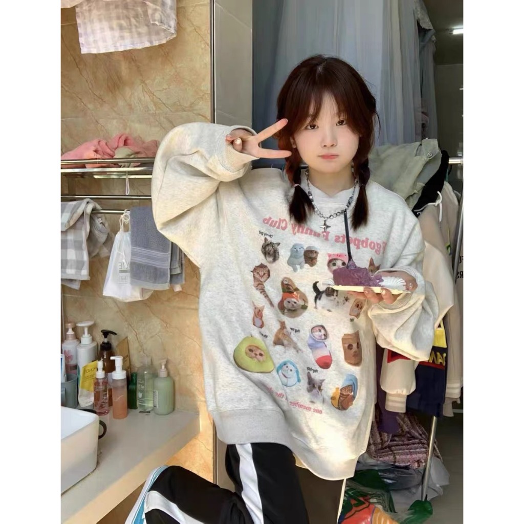 Áo Nỉ Bông Cổ Tròn , Áo Sweater UNISEX Màu Xám Tiêu HOTTREND TL20