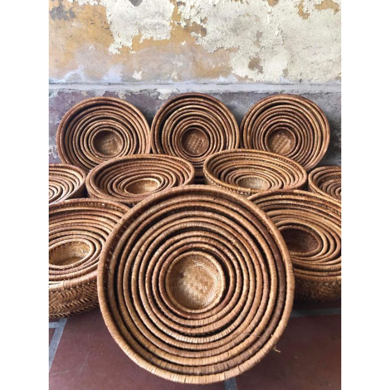 THÚNG MÂY TRE ĐAN TRANG TRÍ, ĐỰNG ĐỒ ĐỦ SIZE