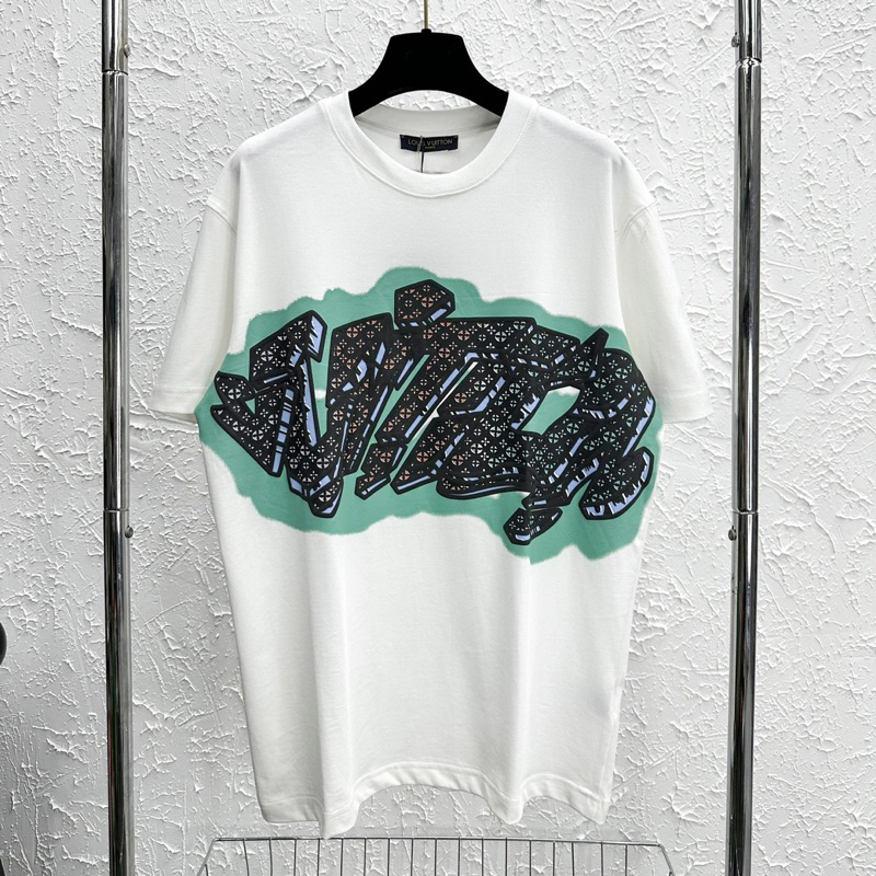 Áo Phông LV Graffiti Premium Nam Nữ Hot Trend, Áo LV đa sắc