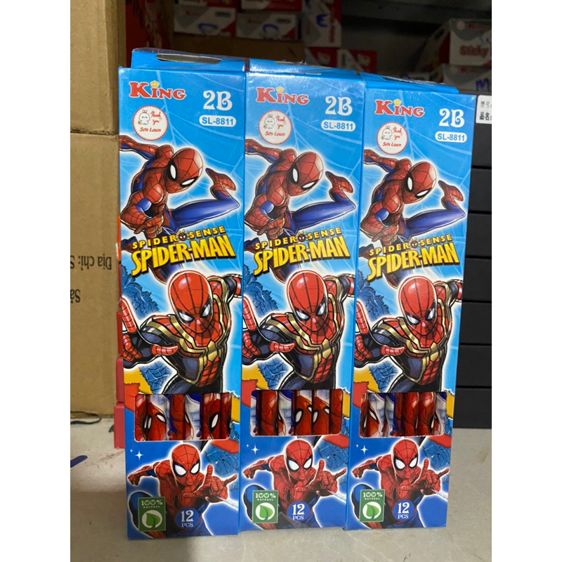 Hộp 12 Cây Bút Chì 2B Hoa Tiết Hoạt Hình Dễ Thương