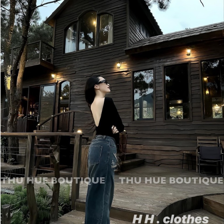 Áo Phông Nữ Dài Tay,Áo phông Kiểu Hở Lưng Siêu Đẹp