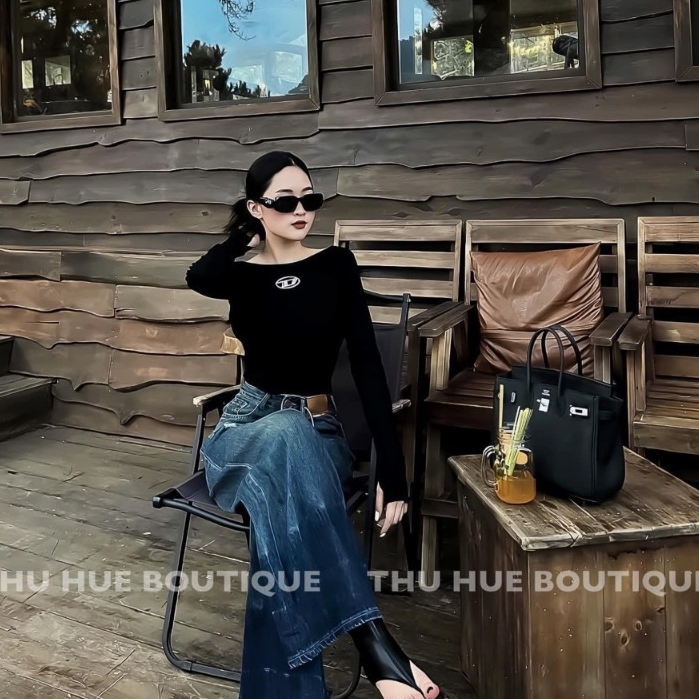 Áo Phông Nữ Dài Tay,Áo phông Kiểu Hở Lưng Siêu Đẹp