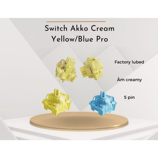 Switch cream yellow/blue v3 pro, công tắc bàn phím cơ cream akko v3 pro