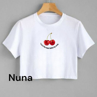  Áo Croptop Big Size  From Rộng Chất Cotton  Hình In Cherry 5 