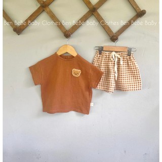 Bộ muslin dễ thương cho bé