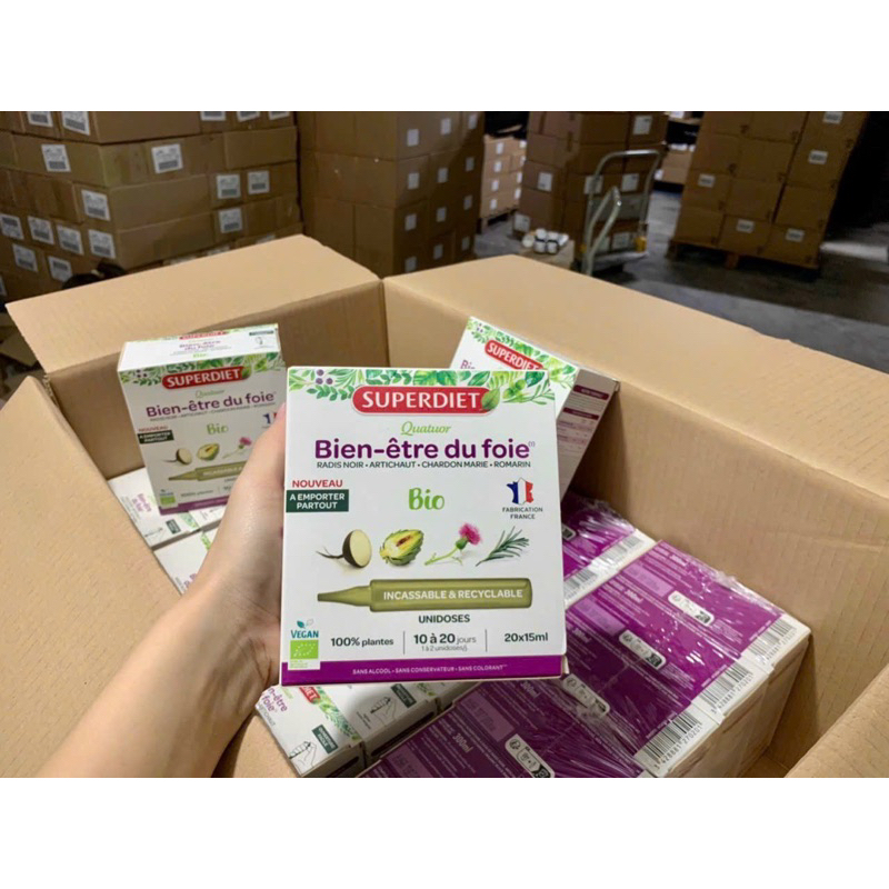 Detox bổ gan Superdiet Bien etre du Foie 20 ống Pháp