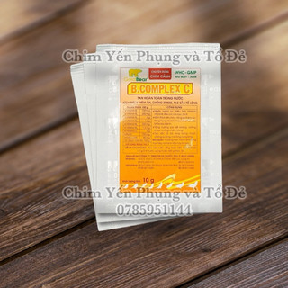 Vitamin B complex C kích thích thèm ăn, chống stress, tạo sắc tố lông cho chim cảnh. Gói 10g, Gấu Vàng.