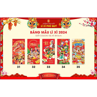 Lì xì 2024 túi gồm 50 bao nhiều mẫu năm rồng siêu đẹp độc lạ