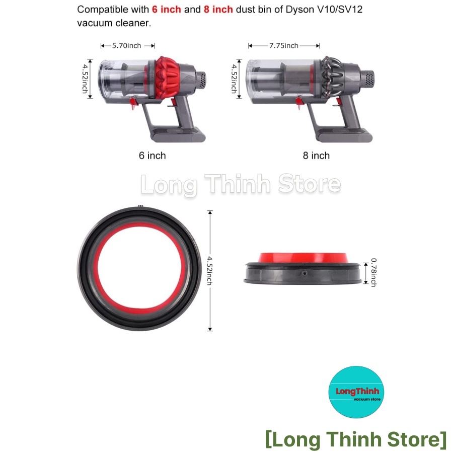 - Vòng cố định hộp rác máy hút bụi 𝘿𝙮𝙨𝙤𝙣 V10 SV12 Dust bin Ring