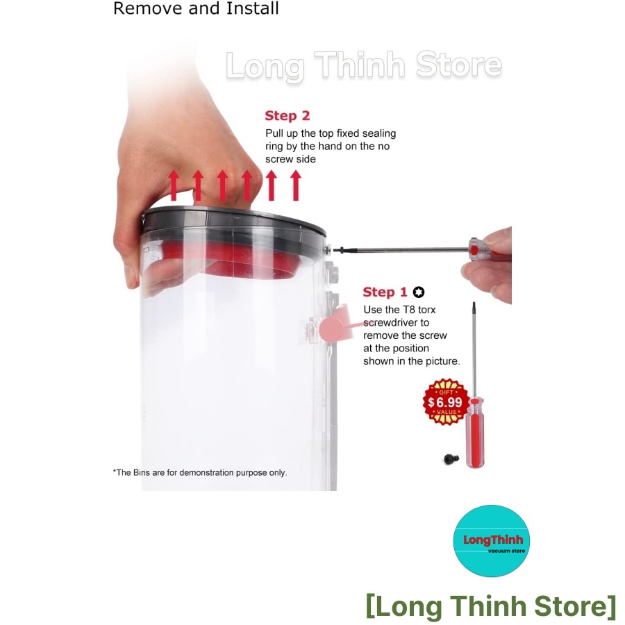 - Vòng cố định hộp rác máy hút bụi 𝘿𝙮𝙨𝙤𝙣 V10 SV12 Dust bin Ring