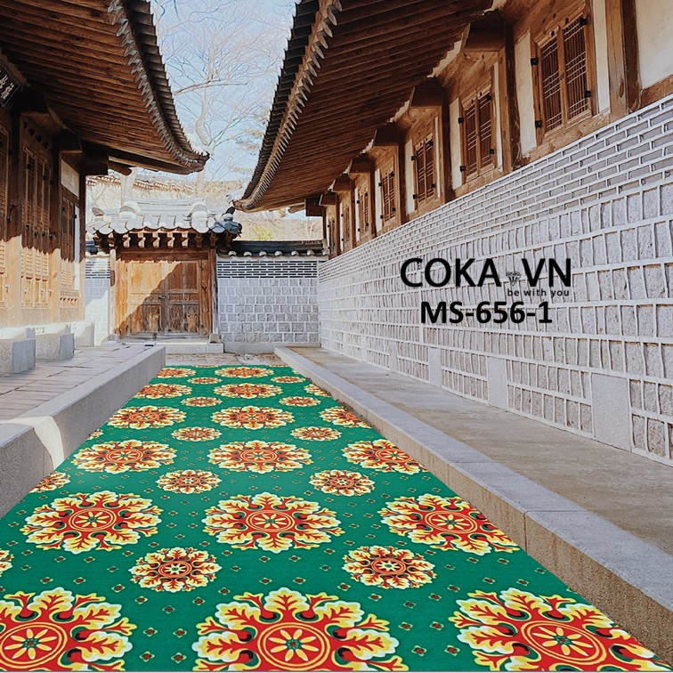 Thảm nỉ hoa văn ĐẾ TRẮNG COKA, thảm nỉ lót sàn sự kiện, phòng khách, lối đi, khổ 2m dày dặn