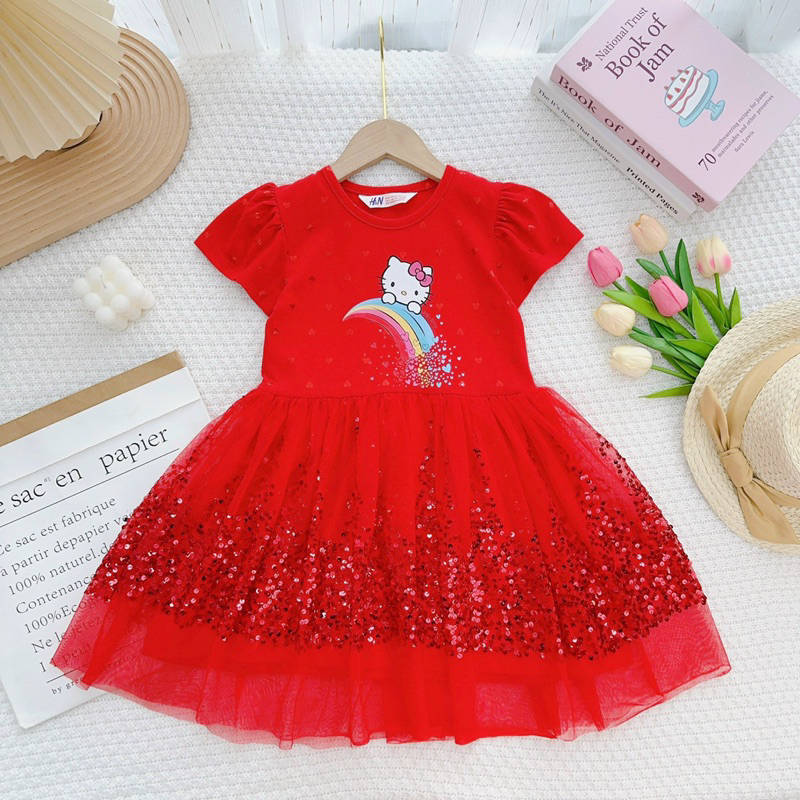 Đầm Voan, Đầm Công Chúa In Hình Dễ Thương