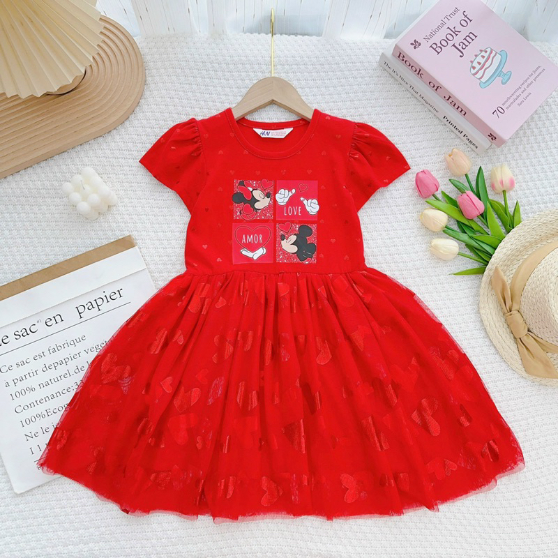 Đầm Voan, Đầm Công Chúa In Hình Dễ Thương