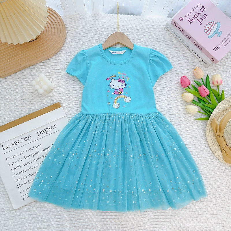 Đầm Voan, Đầm Công Chúa In Hình Dễ Thương