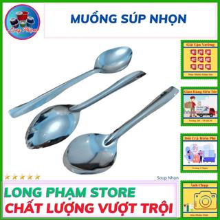 Muỗng inox cán dài - muỗng soup nhọn cán dài inox 304 thường