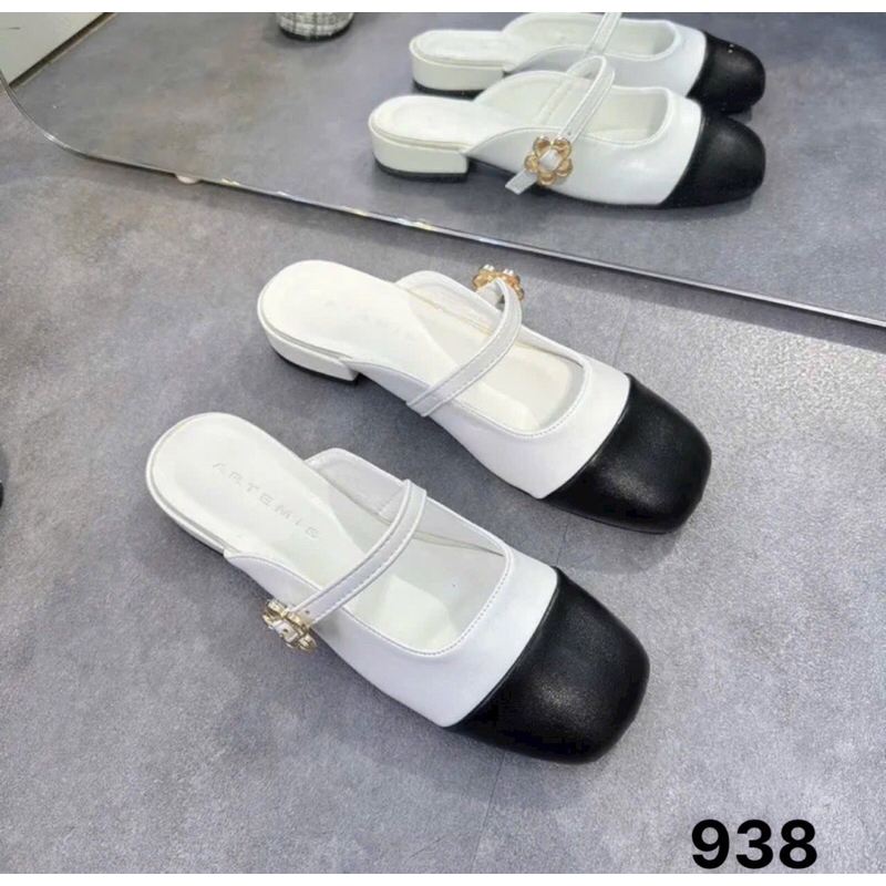 Giày Sục nữ đế 2cm quai cài ngang hoa hottrend C938