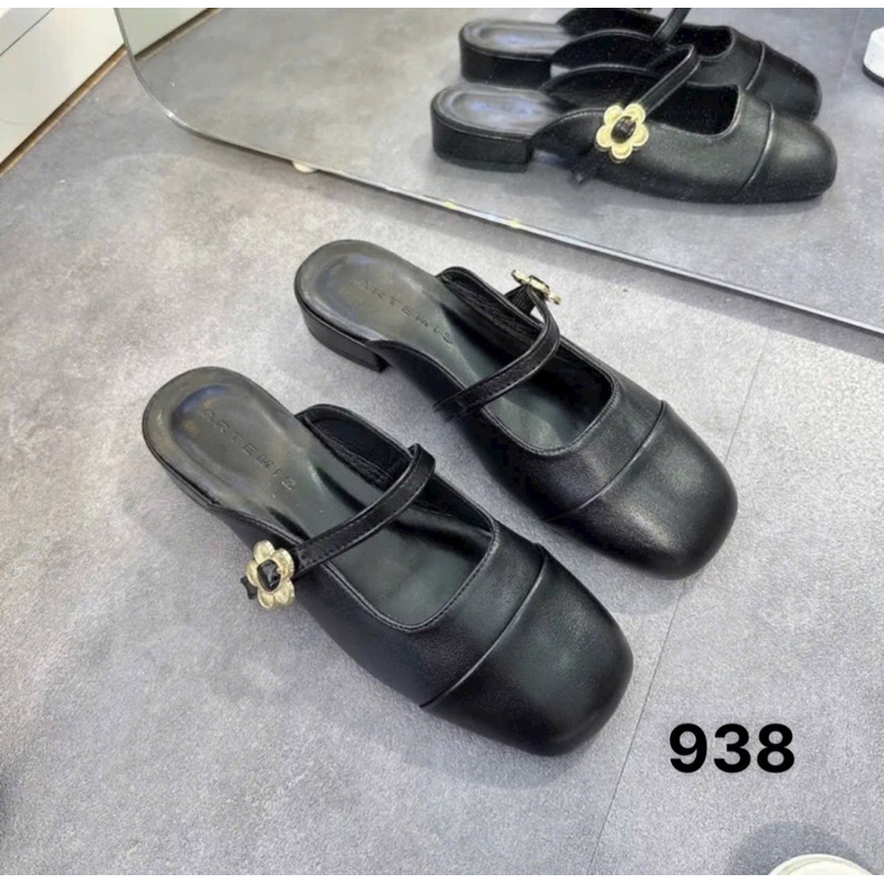 Giày Sục nữ đế 2cm quai cài ngang hoa hottrend C938