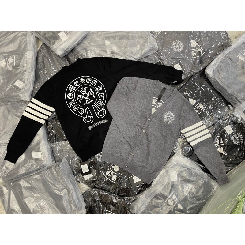 Áo Len Cardigan Chrrome Hearrts siêu hot Cao Cấp Logo thêu Khuy Kim Loại