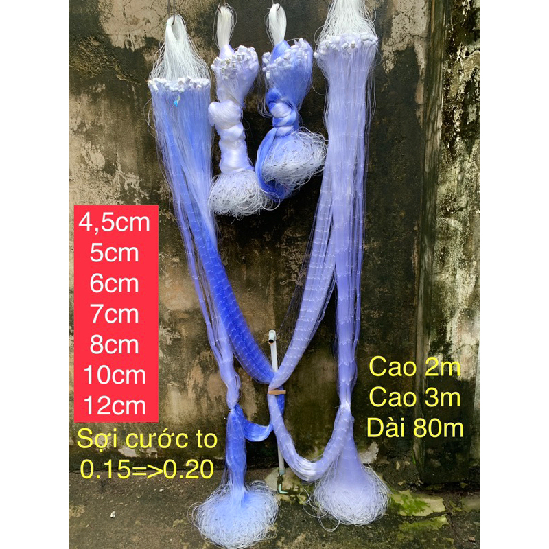 Lưới 3 màng đánh cá cao 2m, 3m chuyên đánh chìm .! Đủ Kích cỡ lưới từ 4,5phân  => 12phân  .!