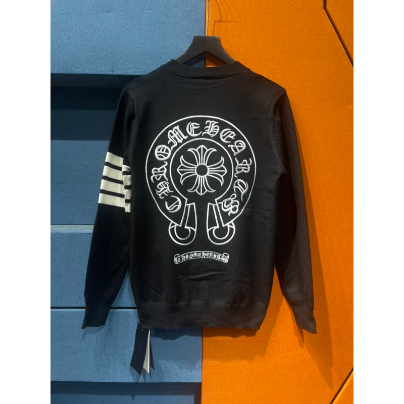 Áo Len Cardigan Chrrome Hearrts siêu hot Cao Cấp Logo thêu Khuy Kim Loại
