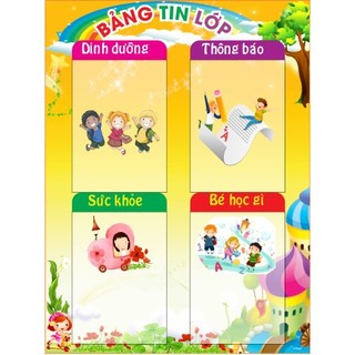 Bảng tin lớp - Tranh Trang Trí Lớp học Mầm Non - Tiểu Học Chất liệu Decan