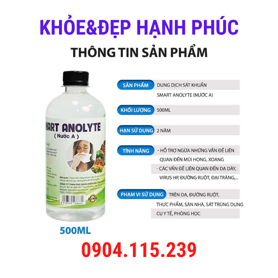 Nước muối súc miệng Smart A – 500ml/chai