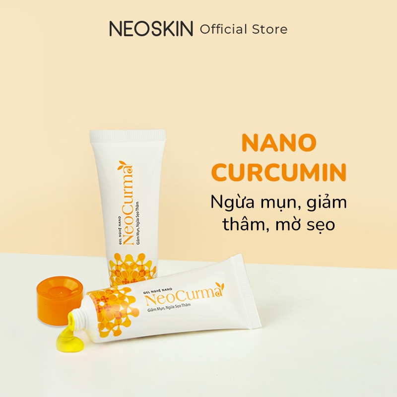 Gel nghệ ngừa mụn giảm thâm mờ sẹo NEOCURMA nano curcumin & vitamin không gây vàng da NEOSKIN tuýp 20gr
