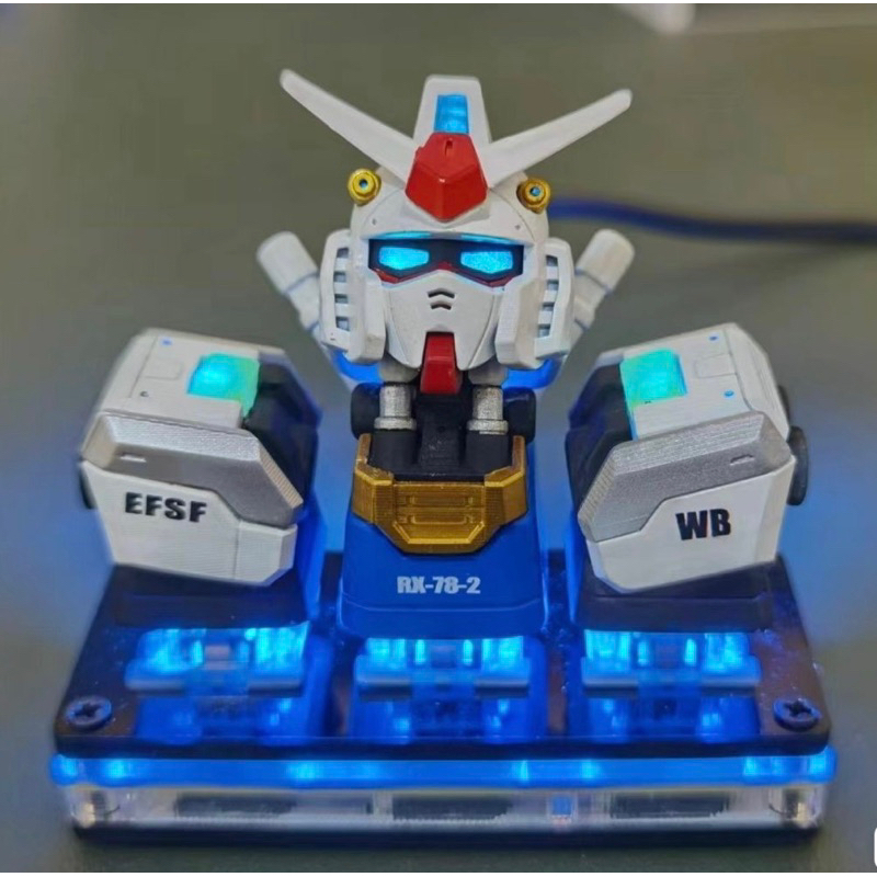 KEYCAP ARTISAN GUMDAM BỘ 3 NÚT XUYÊN LED