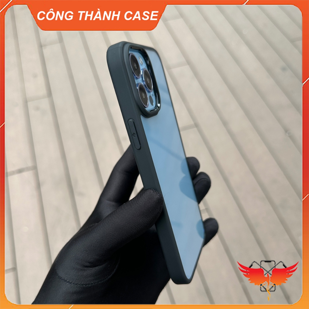 Ốp trong suốt lưng cứng viền màu cho iPhone Xsmax, 11Promax, 12Promax, 13Promax, 14Promax 15Promax chính hãng X&M