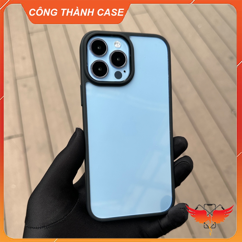 Ốp trong suốt lưng cứng viền màu cho iPhone Xsmax, 11Promax, 12Promax, 13Promax, 14Promax 15Promax chính hãng X&M