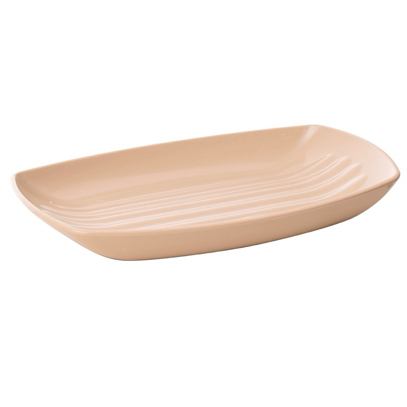 Dĩa nhựa phíp hình chữ nhật màu đen -nâu