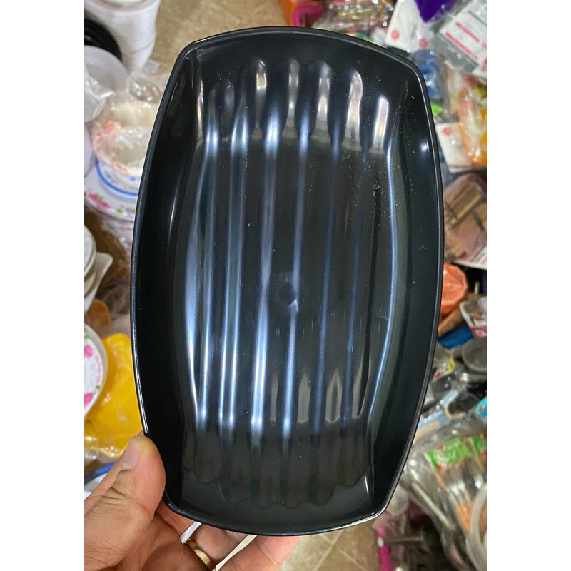 Dĩa nhựa phíp hình chữ nhật màu đen -nâu