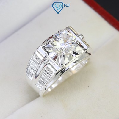 Nhẫn bạc nam 925 đính đá sang trọng phong cách hiện đại NNA0517 - Trang Sức TNJ
