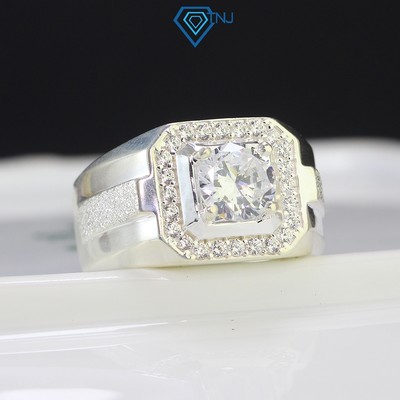 Nhẫn bạc nam đính đá hình vuông sang trọng, trang sức bạc cá tính NNA0523 - Trang Sức TNJ