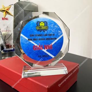 Cúp vinh danh pha lê k9 bát giác