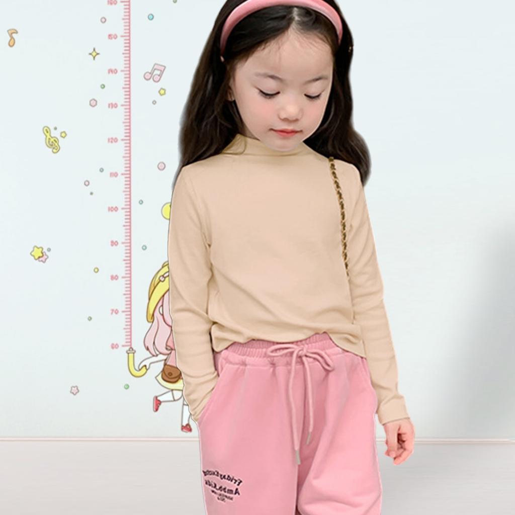 Áo Giữ Nhiệt Cho Bé Gái Thu Đông Kookoo Dày Dặn Mềm Co Dãn, Áo Thun Dài Tay Thu Đông Trẻ Em Cho Bé Gái