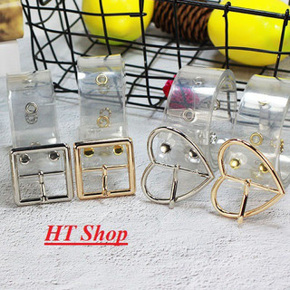 Thắt lưng nữ Nịt nữ trong suốt - Bản 3,5cm Mặt vàng bạc