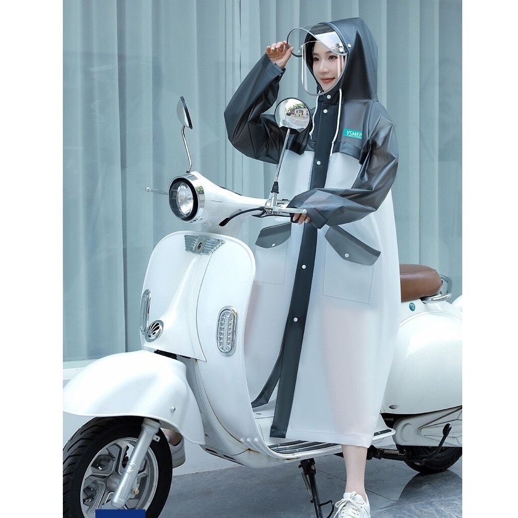 Áo mưa trong suốt có kính - Áo mưa thời trang mẫu mới 2021