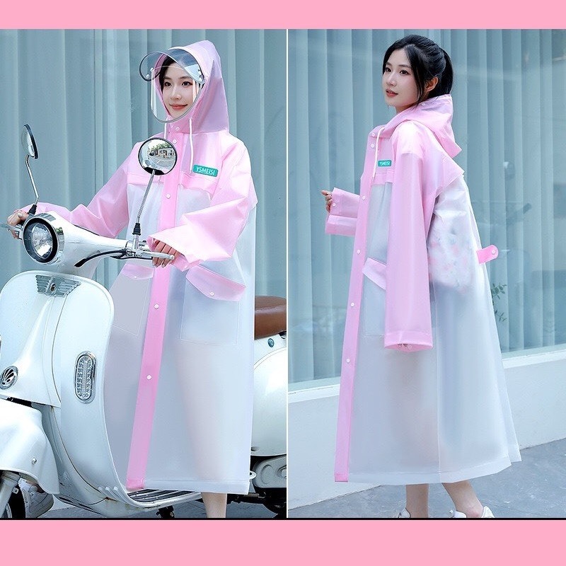 Áo mưa trong suốt có kính - Áo mưa thời trang mẫu mới 2021
